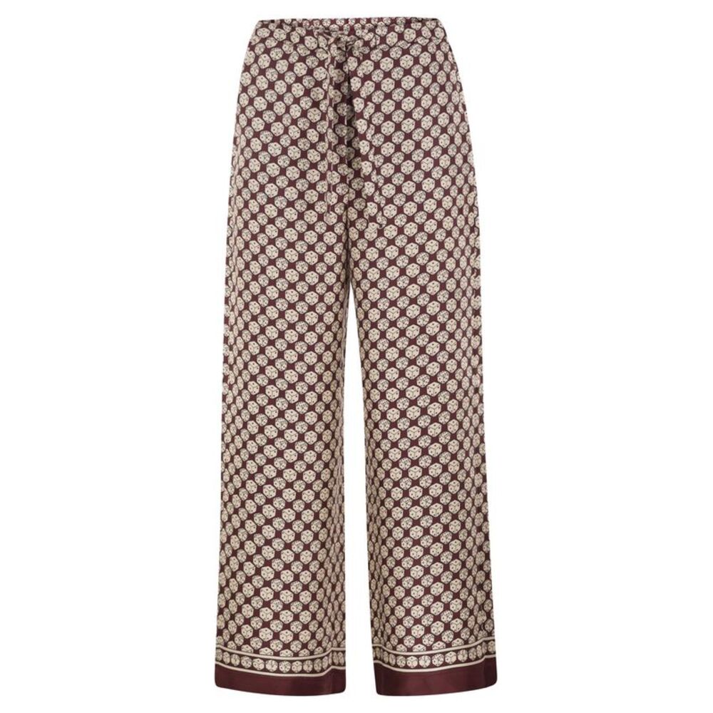 S Max Mara Women Stmamelia - Printed Silk Twill Wide-Leg Trousers